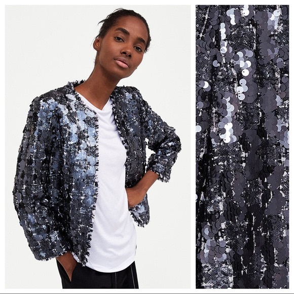 Zara Jackets & Blazers - NWT Zara sequinned tweed jacket